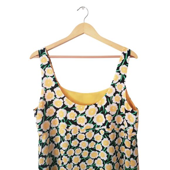Diane Von Furstenberg x Target 90's Shift Yellow Poppy Mini Dress Size 14 - Picture 5 of 8